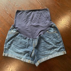 Time and True Maternity Jean Shorts